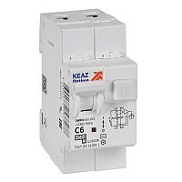 Выключатель автоматический дифференциального тока 2п OptiDin D63-22C6-AC-У3 C6 30мА 4.5кА с защитой от сверхтоков КЭАЗ 328103