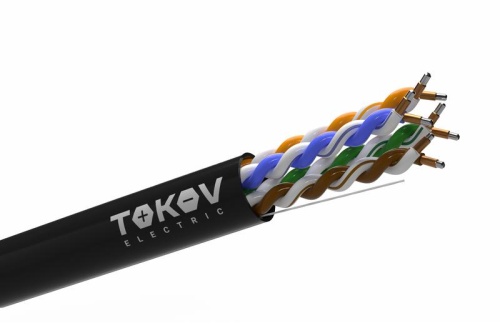 Кабель витая пара U/UTP 4х2х24 AWG кат.5E CCA PE outdoor Fluke tested 305м (м) TOKOV ELECTRIC TKL-C06-U42CCA-5E-305-OD фото 2