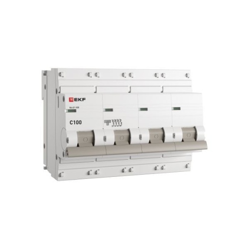 Выключатель автоматический модульный 4п C 100А 10кА ВА 47-100 PROxima EKF mcb47100-4-100C-pro