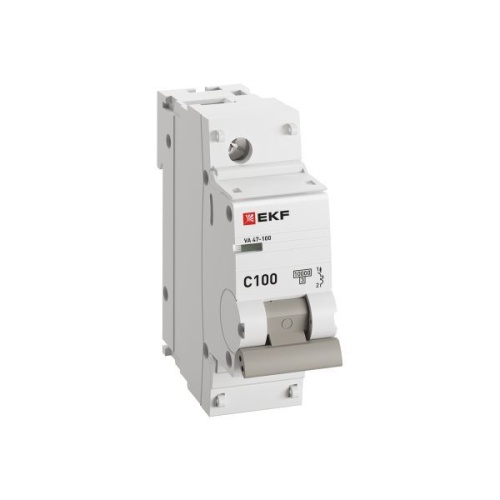 Выключатель автоматический модульный 1п C 100А 10кА ВА 47-100 PROxima EKF mcb47100-1-100C-pro фото 3