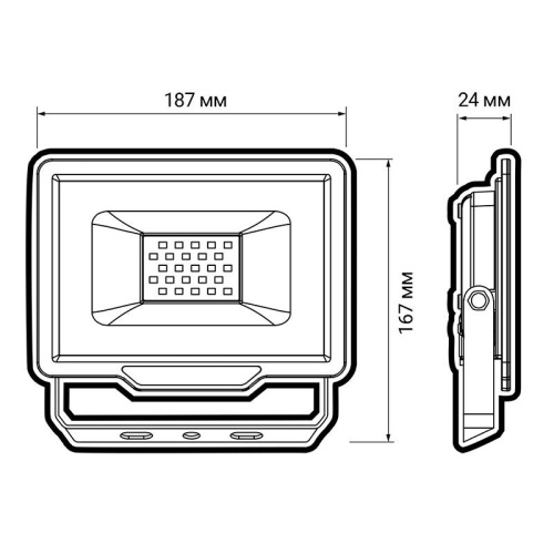 Прожектор светодиодный PFL-C3 50Вт 6500К ДО/СДО IP65 закален. прозр. стекло JazzWay 5023581A фото 6