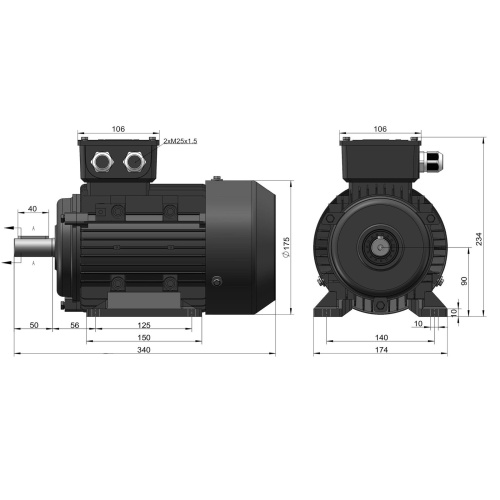 Эл.двигатель ESQ PR 90 L4 GST-Б1-S12-IE2 2.2/1500 IM 1081