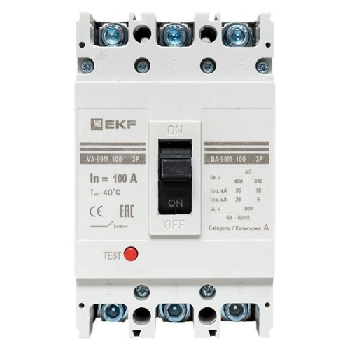 Выключатель автоматический 3п 100/100А 35кА ВА-99М PROxima EKF mccb99-100-100m фото 3