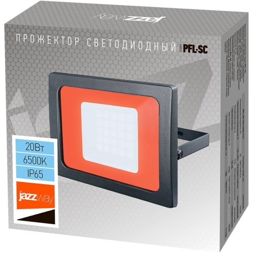 Прожектор светодиодный PFL-SC 20Вт 6500К IP65 190-260В ДО закален. матов. стекло JazzWay 5004887 фото 6
