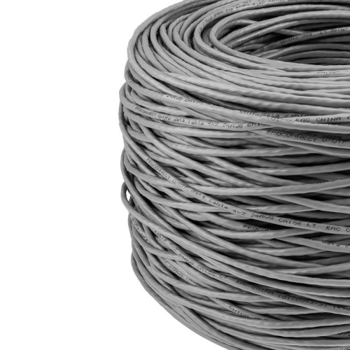 Кабель витая пара U/UTP кат.5E 4х2х24AWG solid CCA PVC сер. (м) PROCONNECT 01-0043-3 фото 4