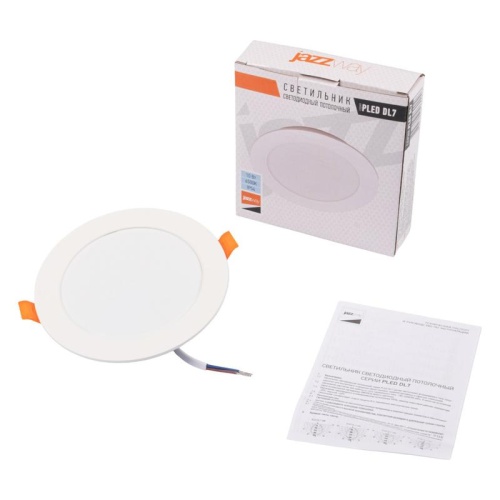 Светильник светодиодный PLED DL7 10Вт 6500К IP54 850лм WH встраив. бел. Pro JazzWay 5069046 фото 4