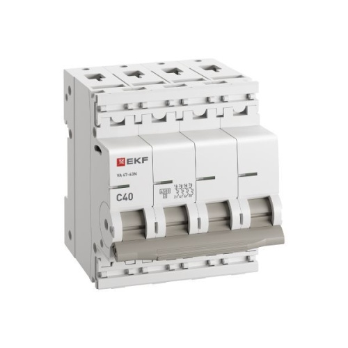 Выключатель автоматический 4п C 40А 4.5кА ВА 47-63N PROxima EKF M634440C фото 2