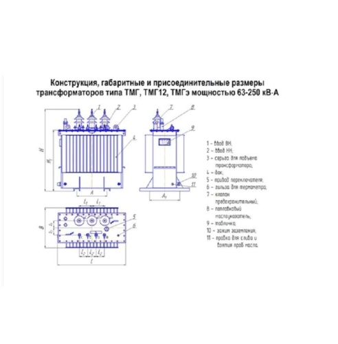 Трансформатор ТМГэ-160/10/0.4 У/Ун-0 У1 ЭЛЕКТРОЩИТ Чехов фото 2