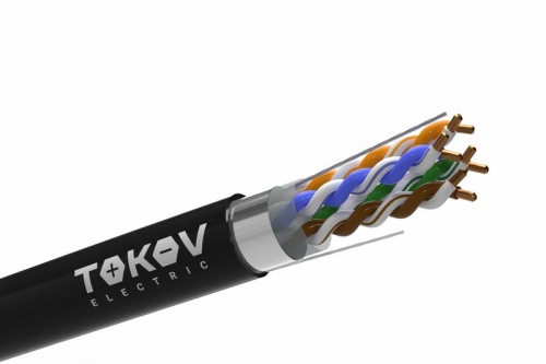 Кабель витая пара F/UTP 4х2х24AWG(0.51мм) кат.5E PE outdoor Fluke tested 305м (м) PRO TOKOV ELECTRIC TKP-C05-F42-5E-305-OD фото 2