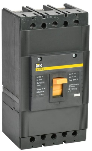 Выключатель автоматический 3п 250А 35кА ВА 88-37 KARAT IEK SVA40-3-0250