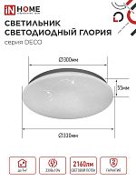 Светильник светодиодный DECO ГЛОРИЯ 24Вт 4000К 2160лм 230В 330х55мм IN HOME 4690612021904