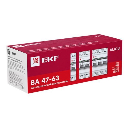 Выключатель автоматический модульный 3п C 3А 4.5кА ВА 47-63 PROxima EKF mcb4763-3-03C-pro фото 4