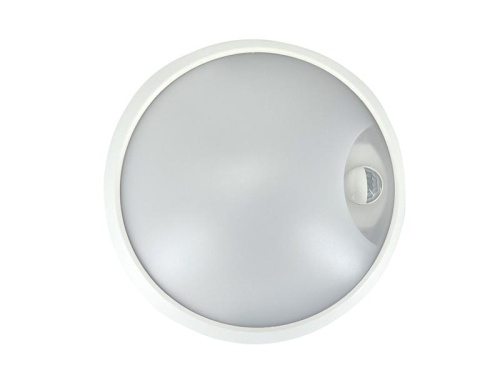 Светильник светодиодный WP 15 C 12W OP 840 D220 WH MDM 220х80мм 12Вт 4000К IP54 ЖКХ круглый пылевлагозащ. с датчиком движ. бел. Русский Свет 15071523453 фото 2