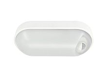 Светильник светодиодный WP 15 C 12W OP 840 W10L22 WH MDM 220х106х60мм 12Вт 4000К IP54 ЖКХ овал. пылевлагозащ. с датчиком движ. бел. Русский Свет 15071524500