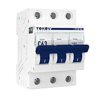 Выключатель автоматический модульный 3п C 63А 4.5кА PRIZMA TOKOV ELECTRIC TKE-PZ45-MCBI-3-63-C