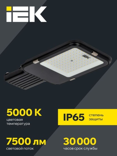 Светильник светодиодный ДКУ 1013-75Д 5000К IP65 уличный консольный IEK LDKU1-1013-075-5000-K03 фото 2