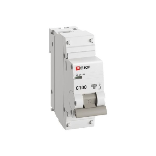 Выключатель автоматический модульный 1п C 100А 10кА ВА 47-100 PROxima EKF mcb47100-1-100C-pro фото 2