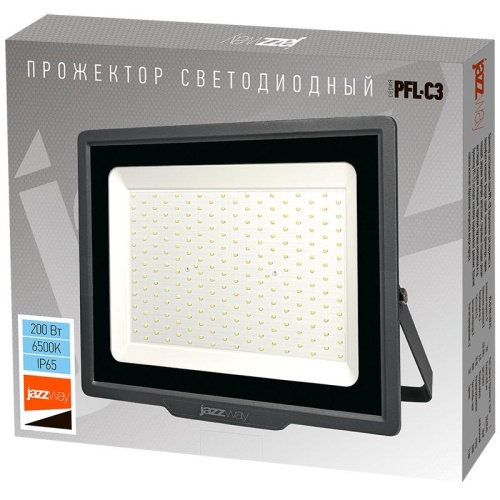 Прожектор светодиодный PFL-C3 200Вт 6500К IP65 ДО с клапаном закален. прозр. стекло Pro JazzWay 5023666A фото 5