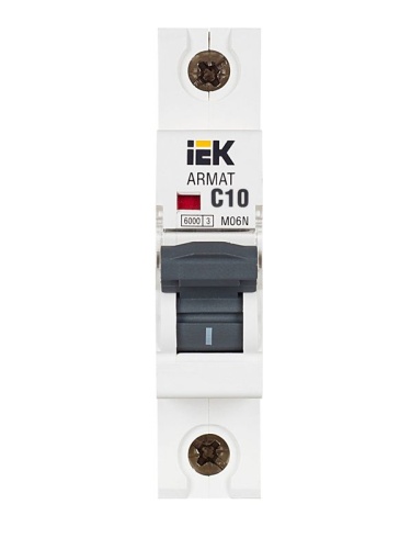 Выключатель автоматический модульный 1п C 10А M06N ARMAT IEK AR-M06N-1-C010 фото 2