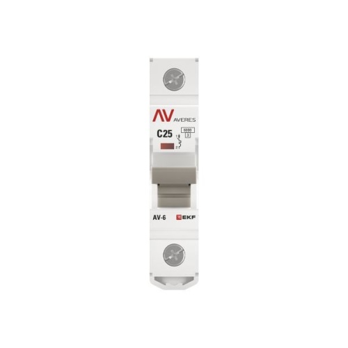 Выключатель автоматический модульный 1п C 25А 6кА AV-6 AVERES EKF mcb6-1-25C-av фото 4