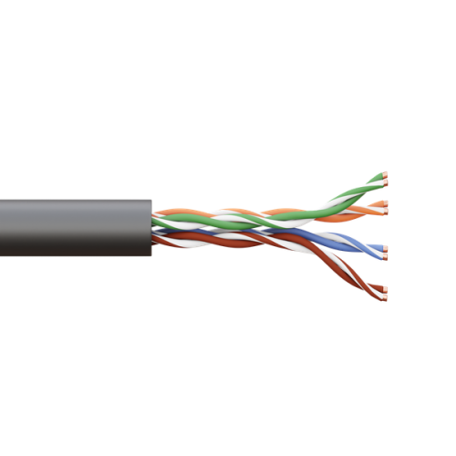 Кабель витая пара U/UTP кат.5E 4 пары 24 AWG solid внешн. LDPE черн. (м) TERACOM PRO EKF TRP-5EUTP-04PE-BK-OUT3 фото 2